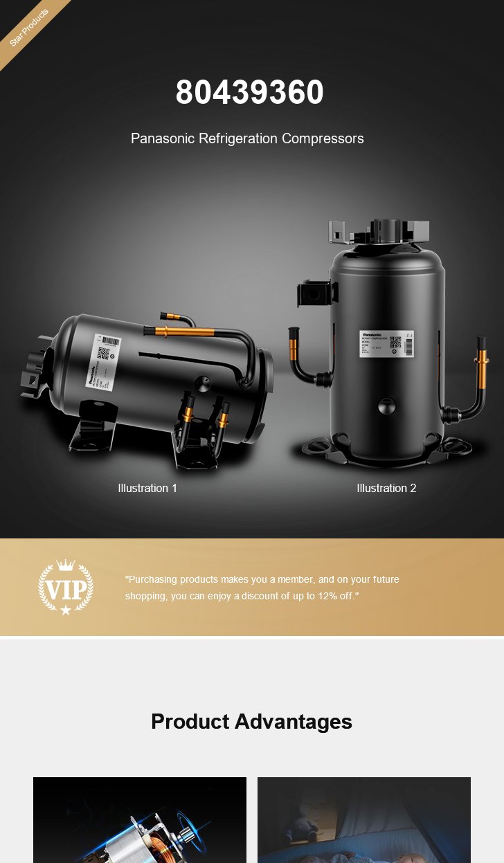 Panasonic Compressor 80439360, technical parameters pdf, structure diagram